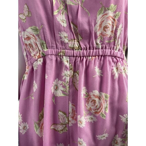 BP Nordstrom Womens Anna V-Neck Mini Romper~Size M~Pink Purple Spring NWT L1 35 - Picture 7 of 11